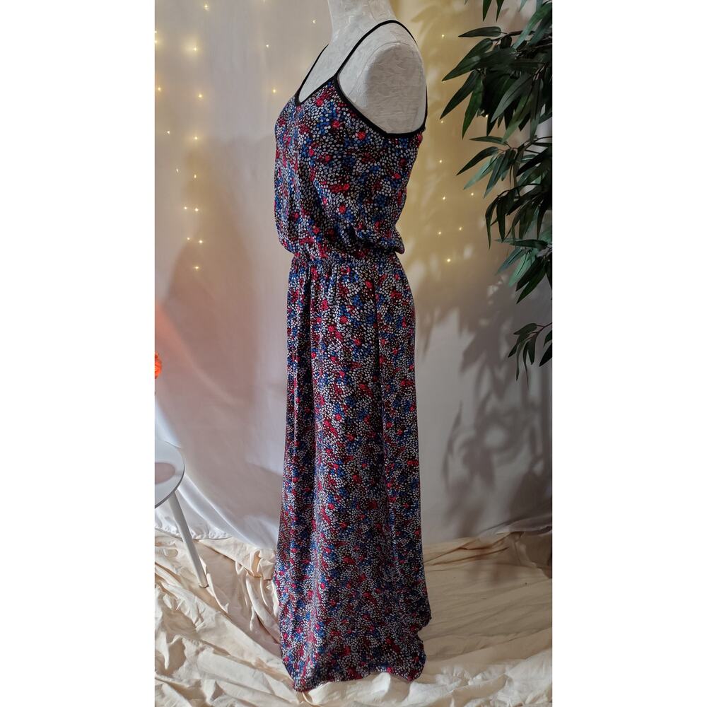 Paz Ditsy Liberty Floral Multicolor Spaghetti Strap Maxi Dress Women's Size L - Picture 3 of 9